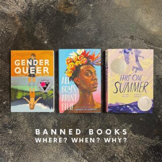 This week we celebrate banned books! These three books are consistently near the top of the most challenged/banned books lists from the last few years. The common these… #LGBTQ 🌈 Read below for some insight into the history and reasons for banning/challenging these three books. 
😍❌🤓📚☠️

❌Gender Queer by Maia Kobabe
Published in 2019, “Gender Queer” is near the top of the list of most challenged/banned books in the US over the last couple of years. Opponents are strongly opposed to the LGBTQIA+ content and because it was considered to have sexually explicit images.

The list of districts and groups that have challenged/banned this book in the past couple of years is too long to list!

❌All Boys Aren’t Blue by George M. Johnson
Published in 2020, “All Boys Aren’t Blue” was listed in 2021 by the American Library Association's Office of Intellectual Freedom as the third most banned and challenged book in the United States. In 2022 it was on the list. To date more than 29 school districts have banned this book. 

Opponents are strongly opposed to the LGBTQIA+ content, profanity, and because it was considered to be sexually explicit. 

❌This One Summer written by Mariko Tamaki and illustrated by Jillian Tamaki
Published in 2014, “This One Summer” was listed by the American Library Association’s Office of Intellectual Freedom as the the  most banned and challenged book in the United States in 2016. 

Complaints cite its inclusion of LGBTQ+ characters, drug use, and profanity, and it was considered sexually explicit with mature themes.

 
We find it interesting that the so called “freedom” “individualist” “don’t tread on me” crowd is so focused on treading on the freedom of other individuals. We believe in freedom for every individual to decide for themselves how to live and happy, fulfilling, and productive life. #focusonyourself #freedom 

 
#censorshipdividesus 
#readbannedbooks 
#expandyourmind
#genderqueer
#allboysarentblue
#thisonesummer