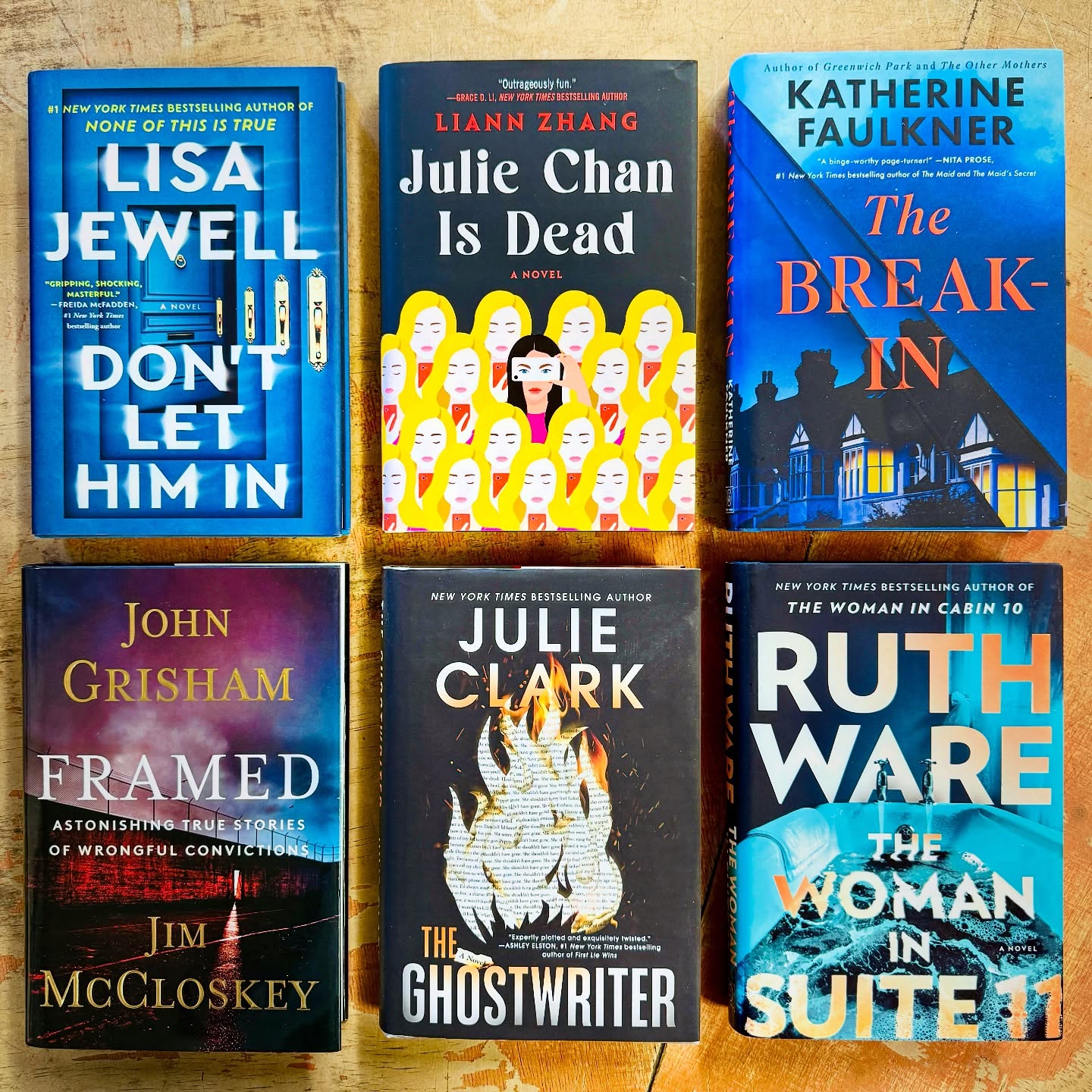 ✨ New on our shelves at Big Story — the latest 2025 Mystery & Thriller releases (plus one powerful 2024 True Crime title)!
🔍 Mystery & Thriller – Fresh Releases
• Lisa Jewell – Don’t Let Him In
The queen of domestic suspense is back with a chilling story about secrets behind closed doors.
• Liann Zhang – Julie Chan Is Dead
A razor-sharp debut thriller that mixes satire, obsession, and danger in a page-turning modern noir.
• Katherine Faulkner – The Break-In
From the author of Greenwich Park — a gripping twist-filled tale of secrets, burglary, and betrayal.
• Julie Clark – The Ghostwriter
A tense psychological thriller of lies, literary fame, and the dangerous price of storytelling.
• Ruth Ware – The Woman in Suite 11
The newest locked-room style suspense from a master of modern crime fiction.
⚖️ True Crime – 2024 Release
• John Grisham & Jim McCloskey – Framed
A riveting account of wrongful convictions, told with Grisham’s trademark storytelling and McCloskey’s decades of justice work.
📚 Perfect for fans of dark twists, psychological suspense, and gripping courtroom revelations. These are the books that will keep you turning pages long past midnight.