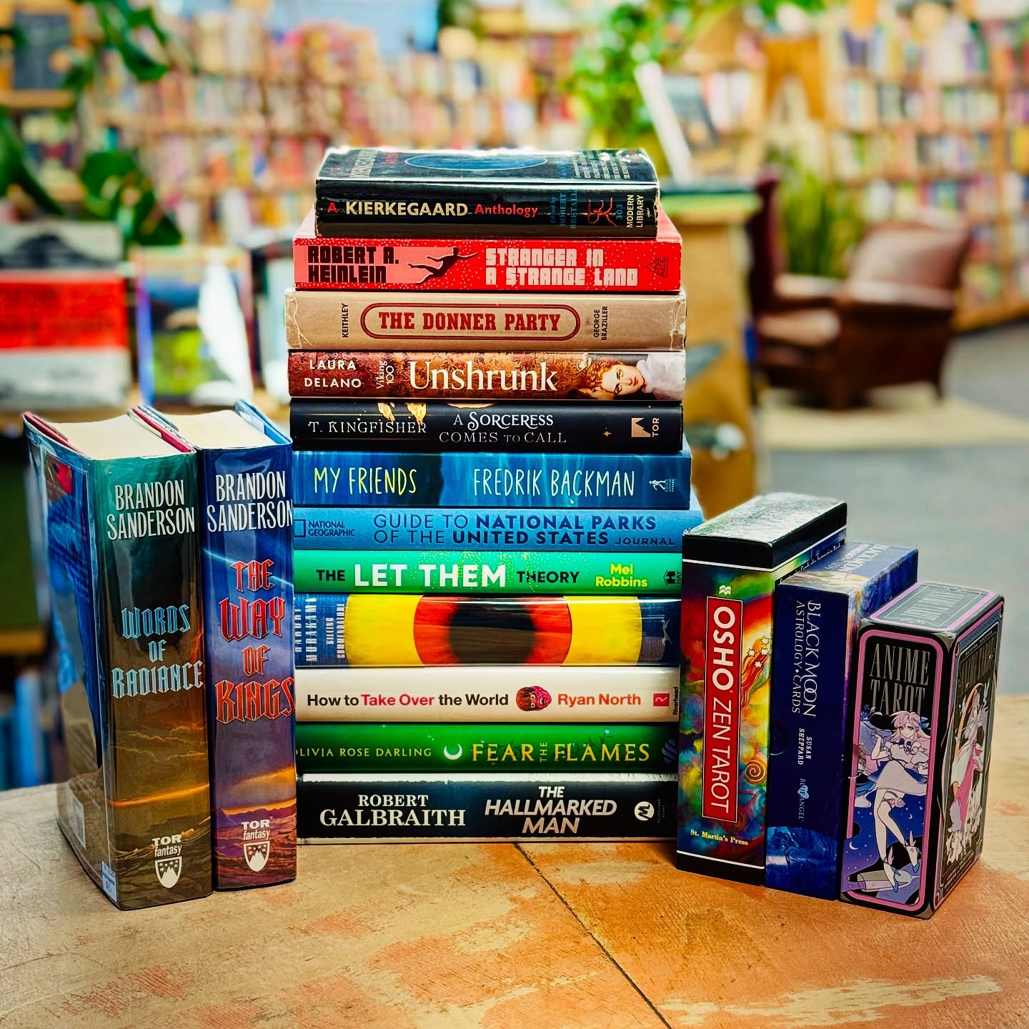 🚀✨ Thoughtfully curated used books land on our shelves every single day—and the lineup is always changing. Here’s just a quick pick from the hundreds of titles arriving this week:
🔮 From philosophy & tarot to epic fantasy & cult classics
🌲 From Donner Party history to National Park adventures
🔥 From Brandon Sanderson epics to Mel Robbins motivation
One-of-a-kind finds, cult favorites, and future favorites—ready to be discovered. Come dig in!
#ShopLocal #ThoughtfullyCurated #UsedBooks