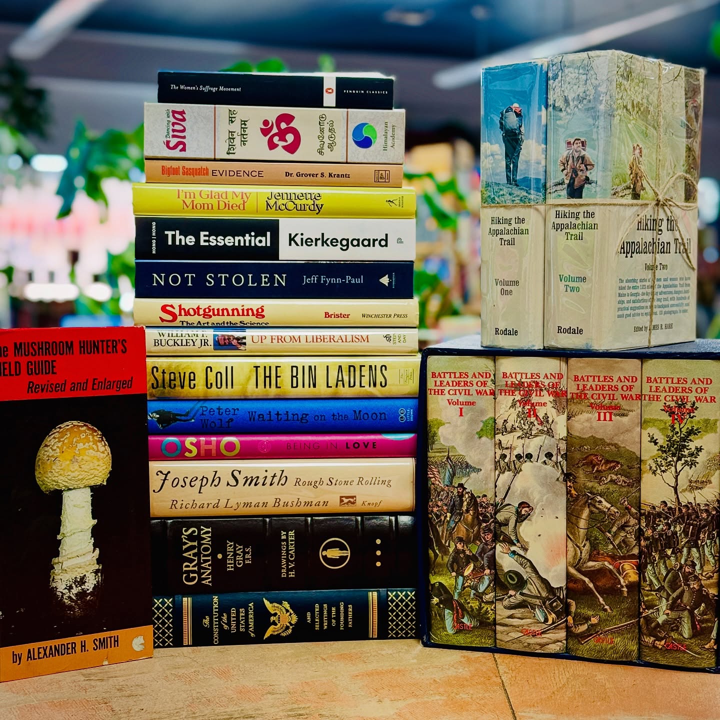 📚🤓 Non-Fiction Nerds Unite! 🤓📚
Hundreds of mind-expanding titles are hitting the shelves this week — everything from philosophy and politics to history, religion, and nature. A few standouts pictured here:
🔹 The Bin Ladens
🔹 The Essential Kierkegaard
🔹 Bigfoot Sasquatch Evidence
🔹 The Women’s Suffrage Movement
🔹 Battles and Leaders of the Civil War set
🔹 Gray’s Anatomy
🔹 The Mushroom Hunter’s Field Guide
…and so many more. Whether you’re chasing deep ideas, American history, or just an unusual read, there’s plenty to explore.
Come dig into the stacks — your next favorite nonfiction is waiting. 🌿📖
#ReadMoreBooks #NonFictionReads #UsedBooks #MindExpandingReads #InBend