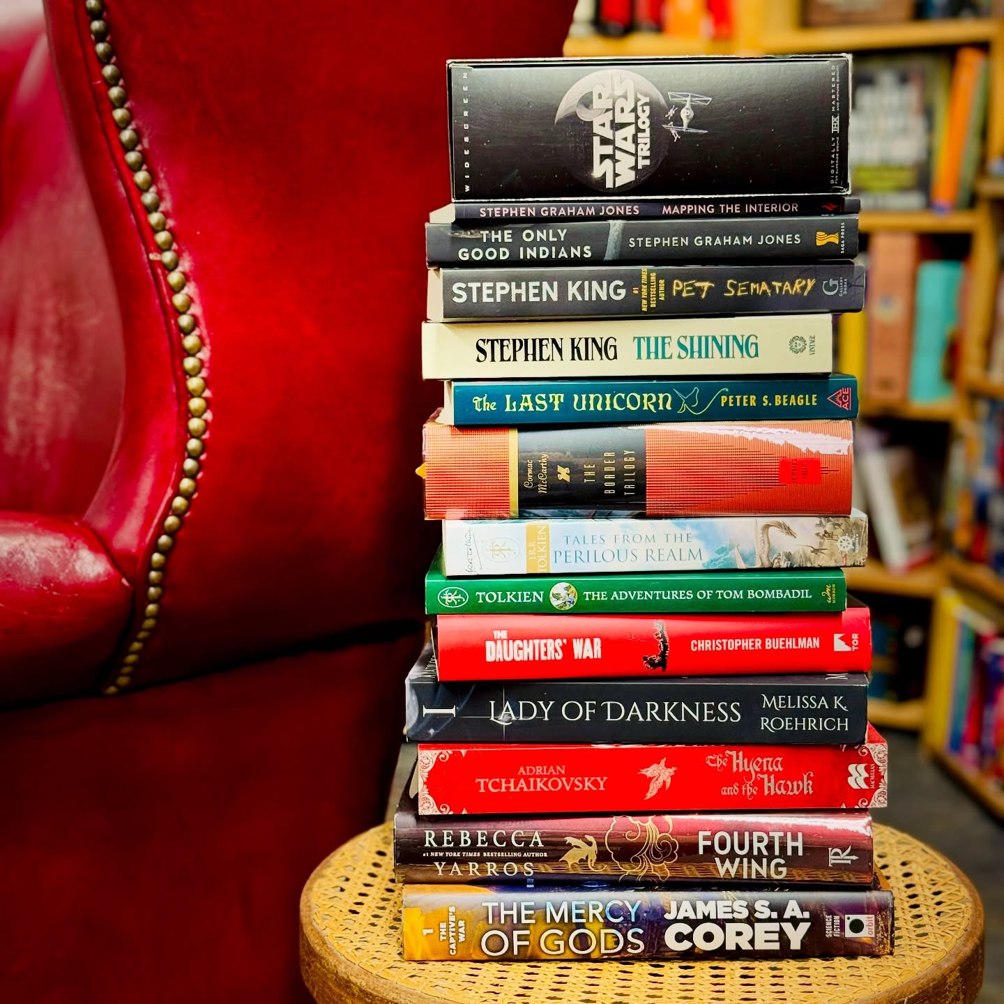 Looking for a story to get lost in this fall? 🍂
From haunted houses to heroic quests, dragons to dark forests — this stack has adventure, mystery, and magic written all over it. Curl up, light a candle, and let the pages pull you in. ✨📚
It’s officially curl-up-with-a-book season. Fantasy, horror, myth, or magic — choose your world and disappear for a while.
Story season has arrived. 🪶
Find your next escape — whether it’s a haunted hotel, a galactic rebellion, or a unicorn’s last stand.
Adventure awaits on every shelf at Big Story Bookstore.
#Bookstagram #FallReads #FantasyBooks #CozySeason #ReadMoreBooks #UsedBooks #BendOregon #BookLovers #BookishMagic #BookAdventure