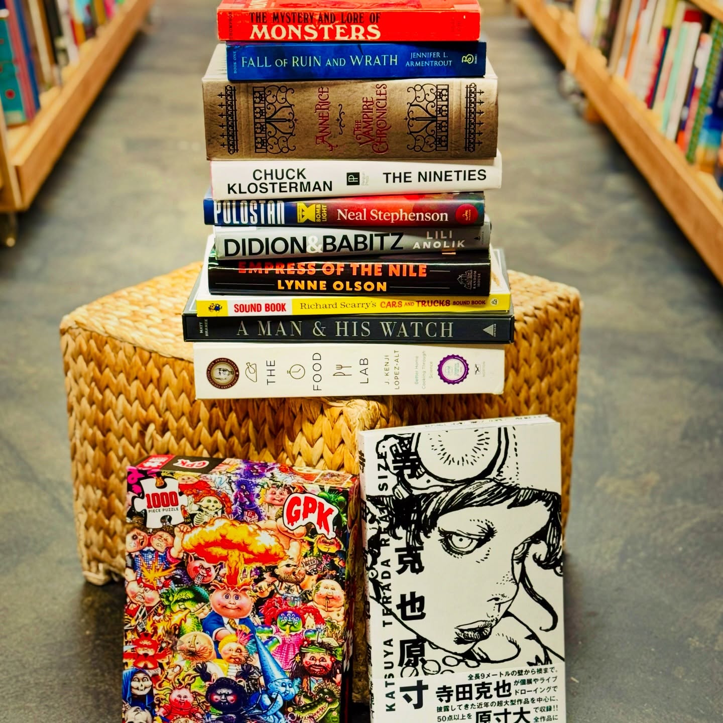 📦📦📦 New arrivals are POURING in!
Thoughtfully curated used books, and a rad Garbage Pail Kids puzzle, deep cuts, cult faves—everything we love.
Take a peek at these… and keep your eyes out: hundreds more are hitting the shelves this week. 🔥📚🧩