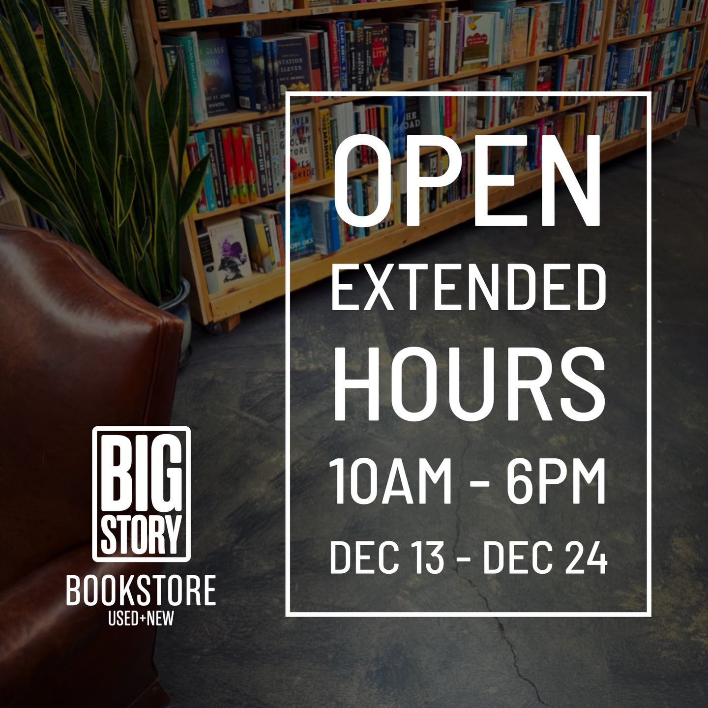 ✨ Extended Holiday Hours Begin Today ✨
We’re now open 10am–6pm, December 13–24, to give you a little extra time to wander, discover, and find something just right.
Shop for someone special—or treat yourself to a book you’ve been meaning to read.
#HolidayShopping #ShopLocalBend #UsedAndNewBooks #BookstoreVibes #GiftsForReaders