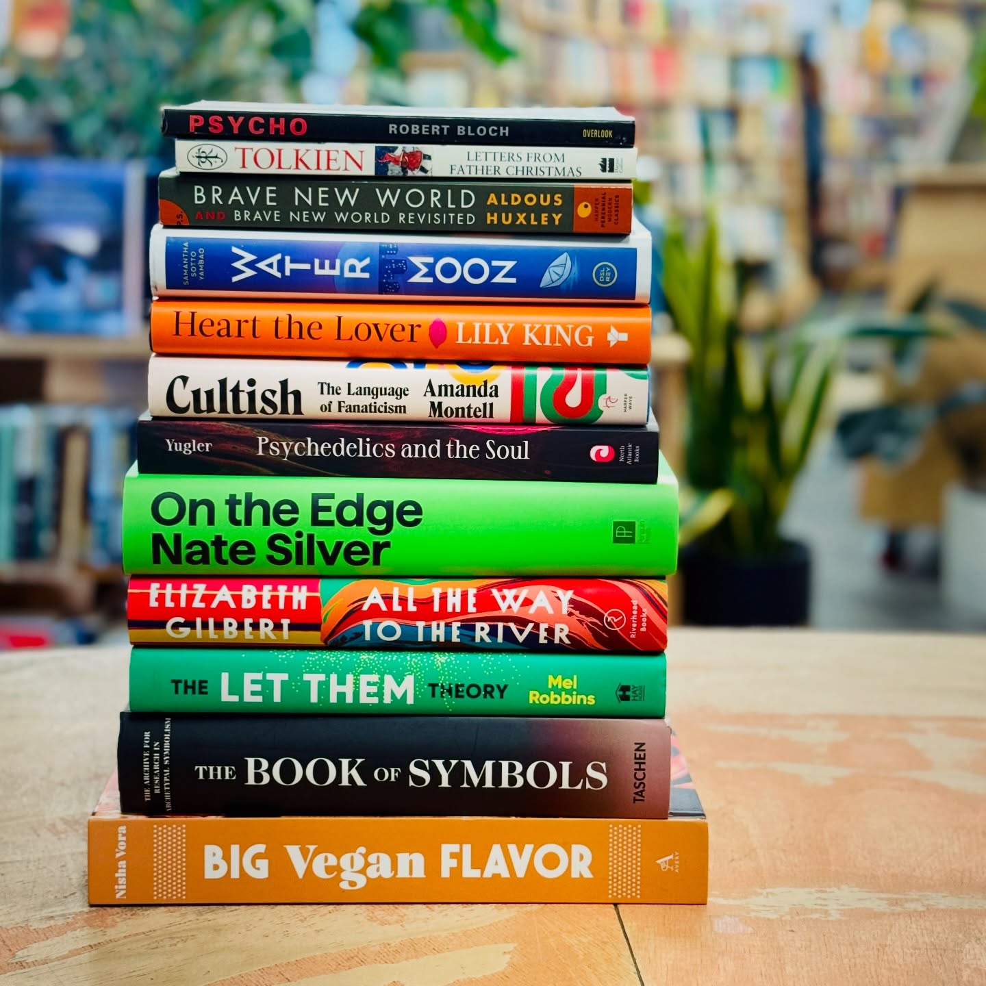 ⚡️All Used + Thoughtfully Curated⚡️

From Bloch’s Psycho to Huxley’s Brave New World, from Tolkien’s letters to Nate Silver on risk, from cult language to psychedelics, from vegan flavor to the language of symbols — this is what a real bookstore looks like.

No algorithm. No warehouse sameness.
Just thoughtful curation across fiction, philosophy, food, politics, spirituality, and the strange edges in between.